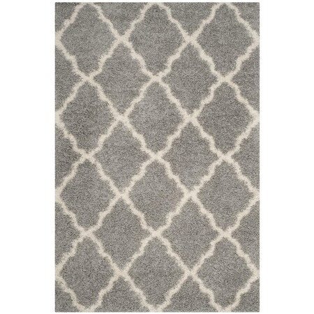 Safavieh 11 x 15 ft. SGD-Dallas Shag Power Loomed Rectangle Area Rug; Grey & Ivory SGDS257G-1115
